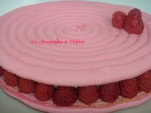 Macaron géant mascarpone framboise et macarons framboise