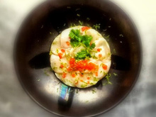 Ceviche de Saint Jacques, caviar de Tabasco® et sauce avocat au lait de tigre