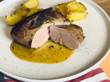 Filet mignon de porc à la moutarde en papillote