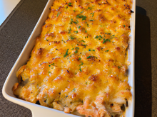 Gratin de macaronis au saumon