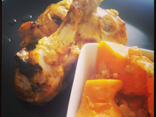 Poulet aux piments doux et patates douces