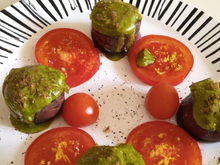 Tomates au pesto et chocolat