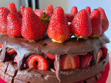 Gâteau au chocolat fraises