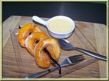 Brochettes d'abricots à la crème vanillée