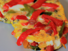 Omelette aux poivrons colorés