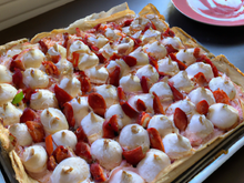 Tarte meringuée fraise-rhubarde