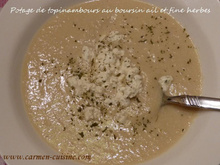 Potage de topinambours au boursin ail et fines herbes
