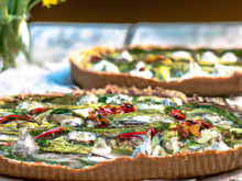 Tarte fine aux anchois, ricotta et légumes