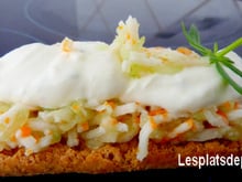 Tartines/Verrines  concombre, surimi, chèvre