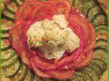 Tarte légère aux courgettes, tomates, poivron et choux fleur