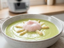 Velouté d'asperges et son nuage de jambon Thermomix