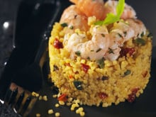 Dome de céréales du soleil et Langoustine sauce Champagne