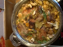 Lapin vin blanc, champignons et carottes