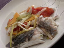 Papillote de bar aux légumes