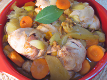 Recette originale de chapon aux légumes oubliés cuit en cocotte