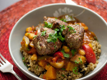 Couscous de quinoa et boulettes d'agneau, sans gluten