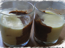 Verrines de mousses chocolat noir tonka et chocolat blanc