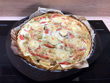 Tarte aux courgettes, tomates et chèvre