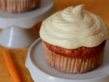 Carrot cupcakes, cream cheese à l'orange