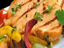 Rôti de porc à la plancha et légumes du soleil