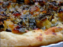 Tarte au confit de courgettes, parmesan et citrons confits