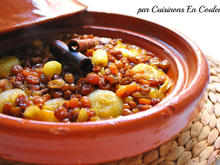 Tajine d'agneau aux raisins secs et oignons caramélisés
