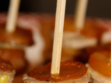 Sucettes de foie gras mangues et pain d'épices