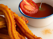 Churros de Morue, jus tomate-épicé