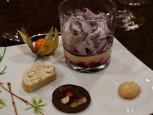 Verrine gourmande citron myrtilles et nuage anisé