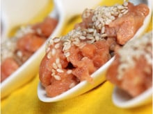 Tartare de saumon sésame, gingembre