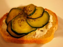 Tartine aux Carré Frais et courgettes