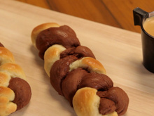 Brioche tressée bicolore