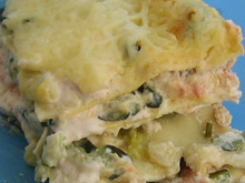 Lasagnes aux deux saumons et aux courgettes