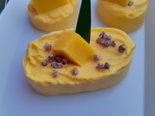 Mousse banane, fruits de la passion, ananas