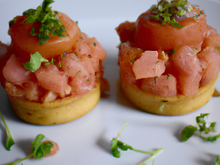 Tartare de tomate et saumon fumé à l'aneth