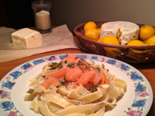 Tagliatelles au saumon fumé et chèvre