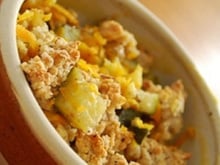 Crumble de noix et d'amandes aux Saint Jacques