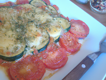 Gratin de courgettes tomate et Mozza