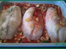 Tilapia au four sur lit de brunoise méditéranéenne sans gluten ni caséine