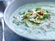 Velouté de concombre à la menthe et à la coriandre