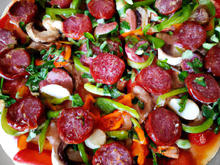 Pizza légumes et merguez