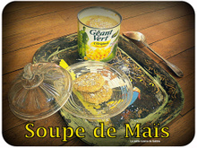 Soupe de maïs et croquette de foie gras