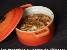 Cocotte de clafoutis pomme, amande, pralin