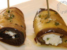 Aubergines marinées à l'huile d'olive farcies à la ricotta et au basilic