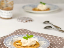 Tartelettes aux pommes sur leur lit de confiture de châtaignes Bonne Maman