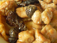 Ris d'agneau à la crème de morilles