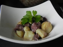 Daube de filet mignon de porc au vin blanc et aux rattes du Touquet