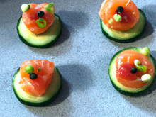 Amuse bouche saumon concombre