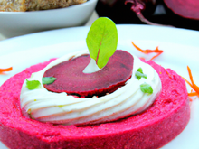 Mousse de betteraves et fromage de brebis