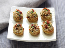 Toast de pommes de terre aux sardines et tomates séchées